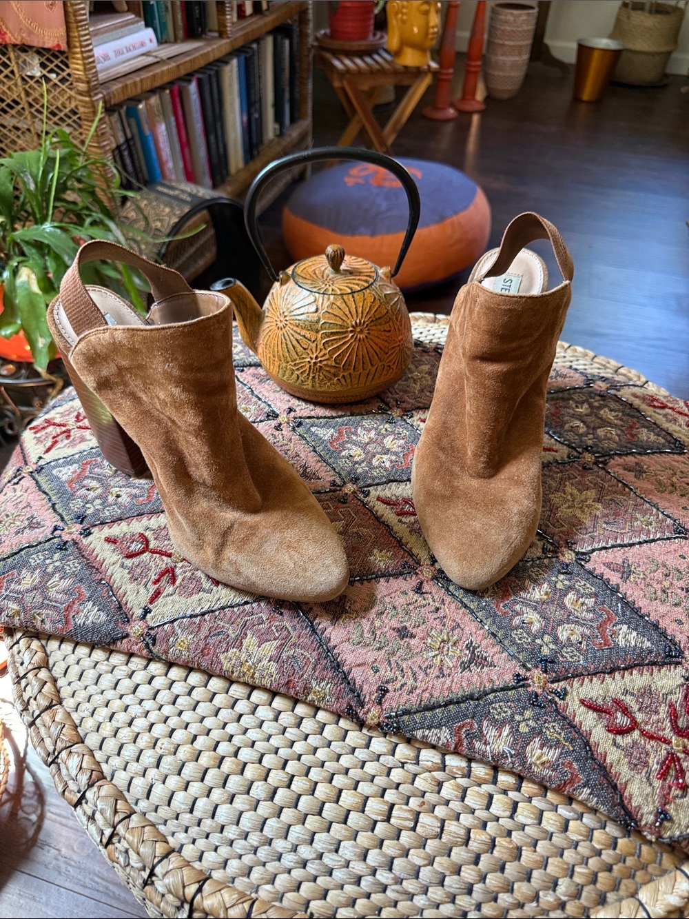 Steve Madden Tan Suede Slingback Heeled Mules